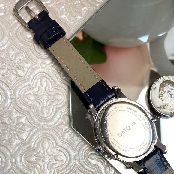 DMQ Diamonique CZ Bezel Moon Phase Multifunction Ladies Watch main image 8